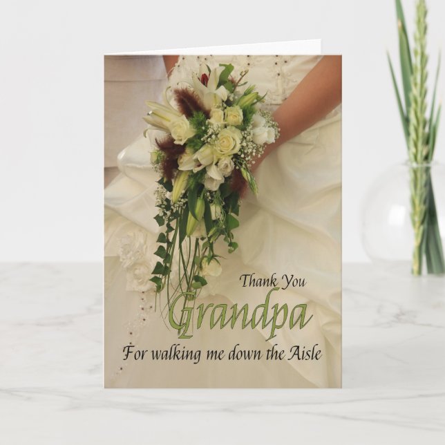 Grandpa   Thanks for Walking me down Aisle Thank You Card (Front)