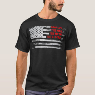 Grandpa The Man Myth Legend American USA Fatheru2 T-Shirt