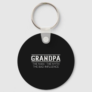 Grandpa The Man The Bad Influence Gift  Key Ring