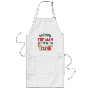 Grandpa - The Man, The Myth, The Fishing Legend Long Apron