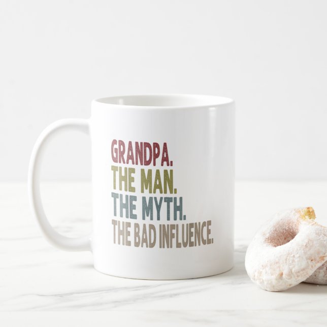 Grandpa the man the myth the legend coffee mug (With Donut)