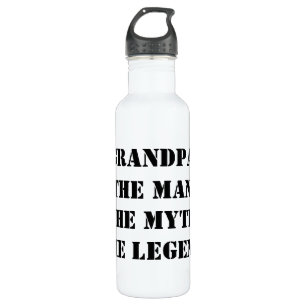 Grandpa The Man The Myth The Legend Custom Text 710 Ml Water Bottle