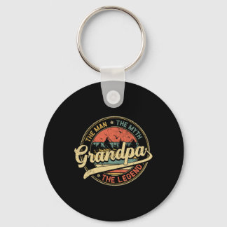 Grandpa The Man The Myth The Legend Distressed Fat Key Ring