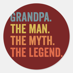 Grandpa The Man The Myth The Legend Father's Day Classic Round Sticker