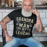 Grandpa | The Man The Myth The Legend Father's Day T-Shirt<br><div class="desc">Grandfather is the Man The Myth and the Legend! This awesome quote shirt is perfect for Grandparents Day,  Father's Day,  birthdays,  or celebrating a new grandpa or grandpa. The design features the saying "The Man The Myth The Legend" in distressed grey and white lettering.</div>