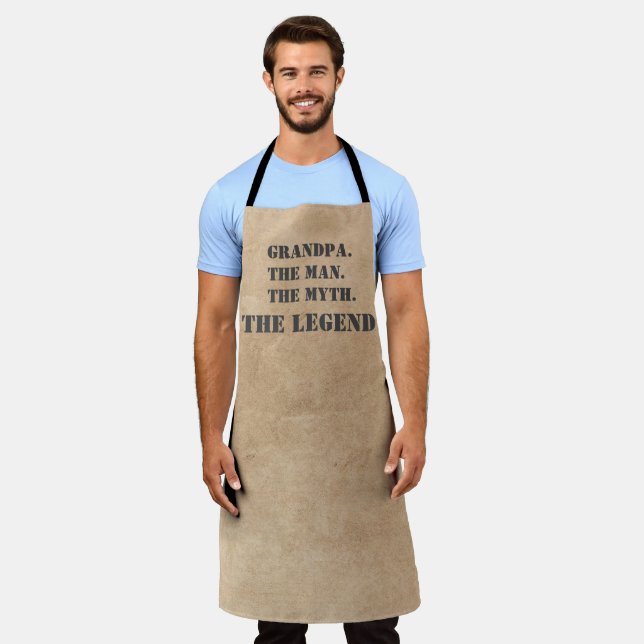 Grandpa The Man The Myth The Legend Leather Look Apron (Worn)