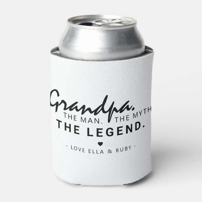 Grandpa. The Man. The Myth. The Legend. Modern Can Cooler (Can Front)