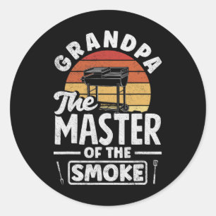 Grandpa The Master Of Smoke Father's Day Bbq Classic Round Sticker