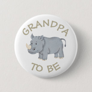 Grandpa to be Baby Shower Button Wild One Zoo