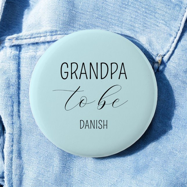 Grandpa to Be Blue Baby Shower Button (Creator Uploaded)