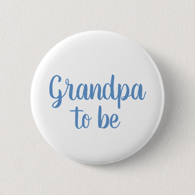 Grandpa To Be Boy Baby Shower Button (Front)