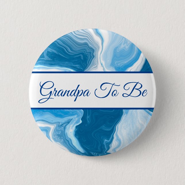 Grandpa To Be | Boy's Baby Shower  6 Cm Round Badge (Front)