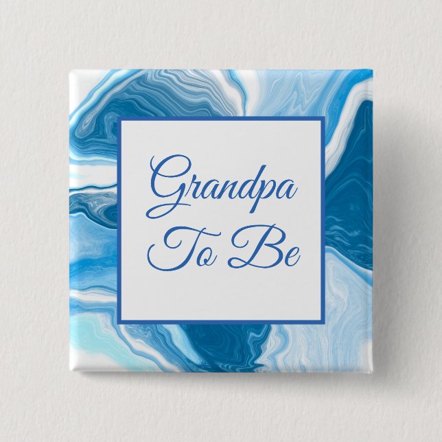 Grandpa To Be | Boy's  Baby Shower   Button (Front)