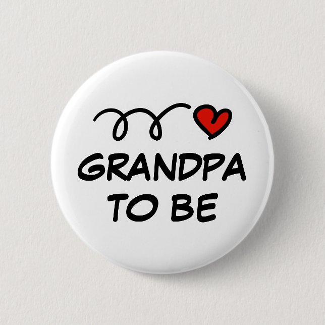 Grandpa to be pinback button (Front)