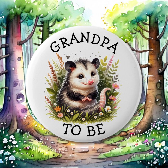 Grandpa to be | Woodland Themed Baby Shower  6 Cm Round Badge (Creator Uploaded)