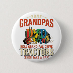 Grandpa Tractor Vintage Farm Nap Shirt Design_1 6 Cm Round Badge