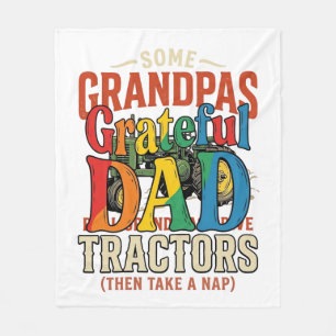Grandpa Tractor Vintage Farm Nap Shirt Design_1 Fleece Blanket