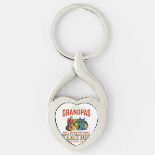 Grandpa Tractor Vintage Farm Nap Shirt Design_1 Key Ring