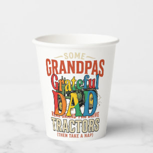 Grandpa Tractor Vintage Farm Nap Shirt Design_1 Paper Cups