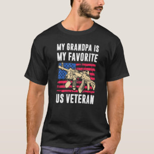 Grandpa Us Veteran American Flag Proud Veteran T-Shirt