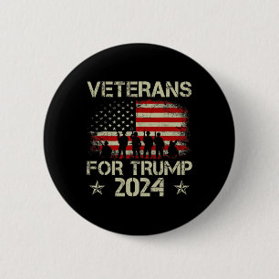 Grandpa Veterans For Trump 2024 American Flag 4th 6 Cm Round Badge