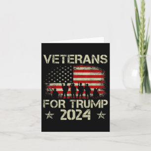 Grandpa Veterans For Trump 2024 American Flag 4th Card
