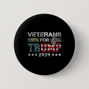 Grandpa Veterans For Trump 2024 American Flag Camo 6 Cm Round Badge