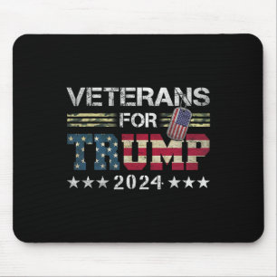 Grandpa Veterans For Trump 2024 American Flag Camo Mouse Pad