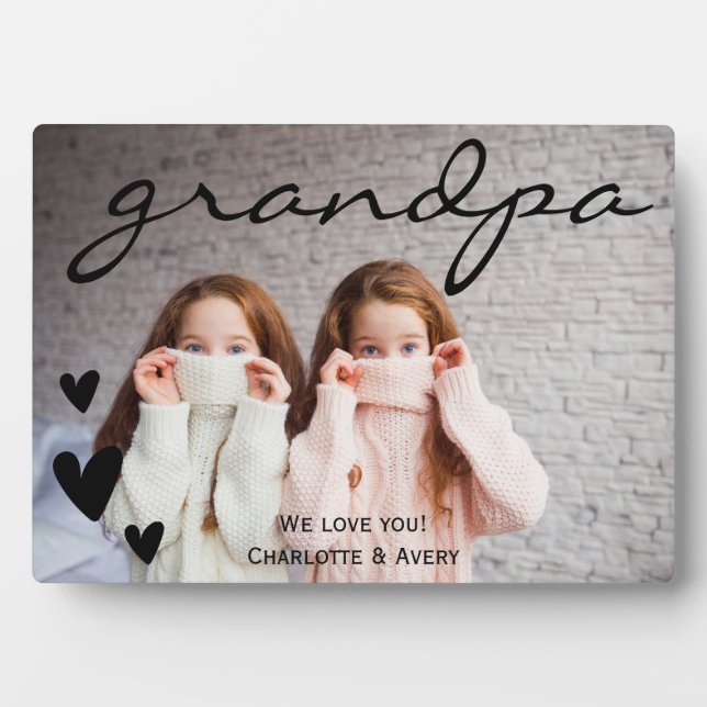 Grandpa We Love You Personalised Photo Plaque (Front)
