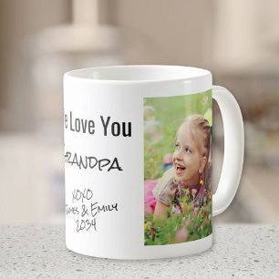 Grandpa We Love You Personalized Photo & Names Coffee Mug