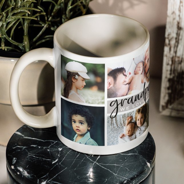 Grandpa We Love You Photo Collage Coffee Mug (Creator Uploaded)