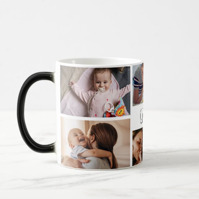 Grandpa We Love You Photo Collage Magic Mug (Left)