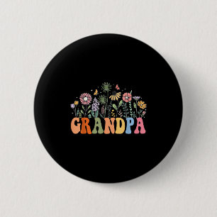 Grandpa Wildflower Floral Birthday Baby Shower New 6 Cm Round Badge