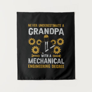 Grandpa With A Mechanical Engineering Tapestry