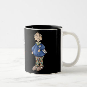 Grandpa with Newspaper Design Two-Tone Coffee Mug