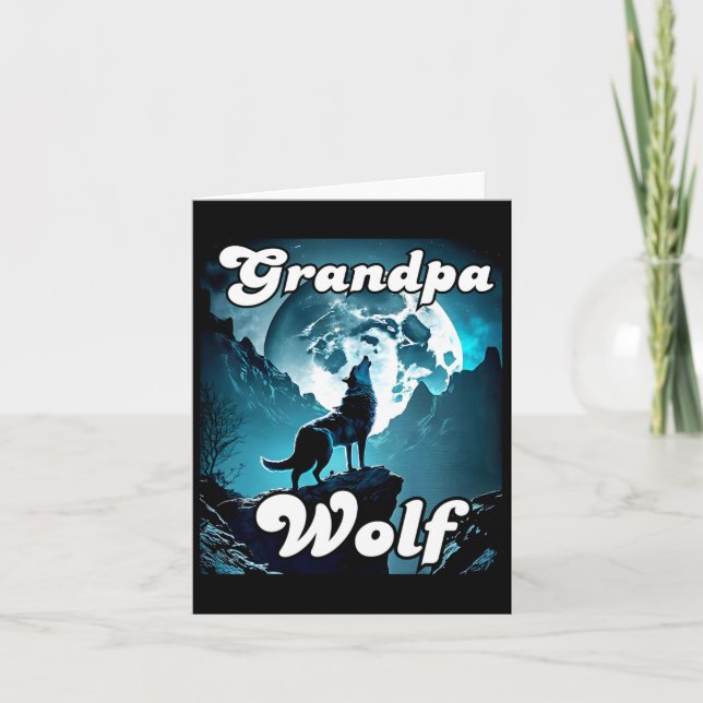 Grandpa Wolf Matching Tribe Wolves Camping Pack Fa Card (Front)