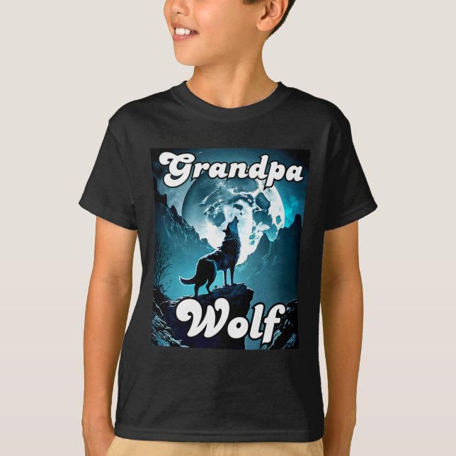 Grandpa Wolf Matching Tribe Wolves Camping Pack Fa T-Shirt (Front)