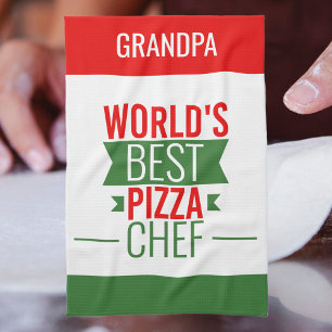 Grandpa -World's Best Pizza Chef Tea Towel