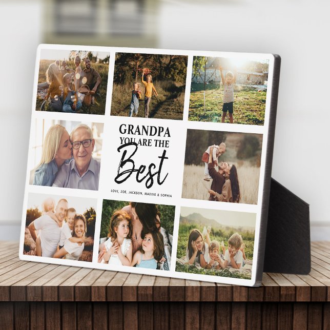 Grandpa You are the Best Modern Photo Collage Plaque (Creator Uploaded)