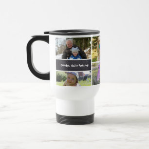 "Grandpa, You're Amazing" Personalised Photo Colla Travel Mug