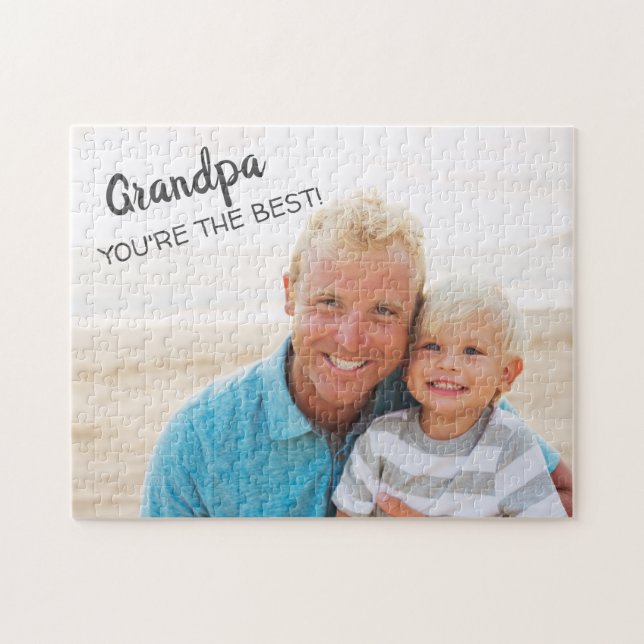 Grandpa You're Best Grandfather Grandchild Photo Jigsaw Puzzle (Horizontal)