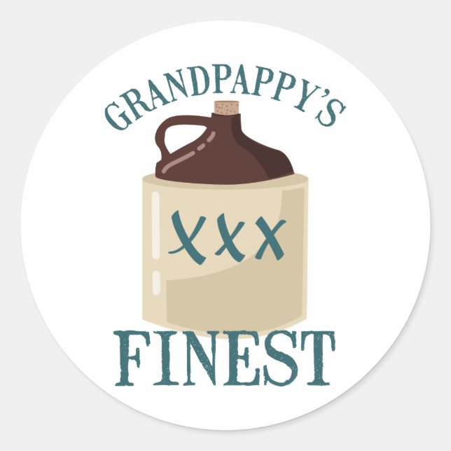Grandpappy's Finest Classic Round Sticker (Front)