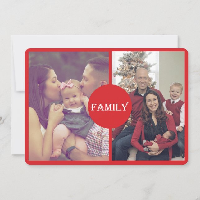 Grandparent 2 Family Holiday Photo Card (Front)