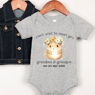 Grandparent Baby Announcement Botanical Boho Mouse Bodysuit