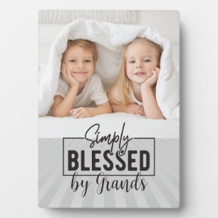 Grandparent Gift!  Simply Blessed by grands photo Plaque