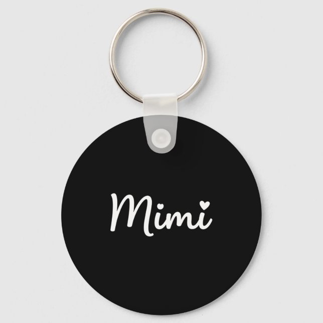 Grandparent Mimi - Mimi Script Heart Design Grandm Key Ring (Front)