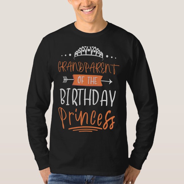 Grandparent Of The Birthday Princess Party Crown B T-Shirt (Front)