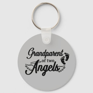 Grandparent of Two Angels Twins Key Ring