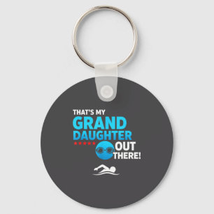Grandparent Proud Granddaughter Swimmer Swim Meet Key Ring