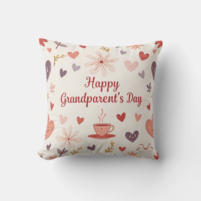 Grandparent’s Day Floral Pillow (Front)